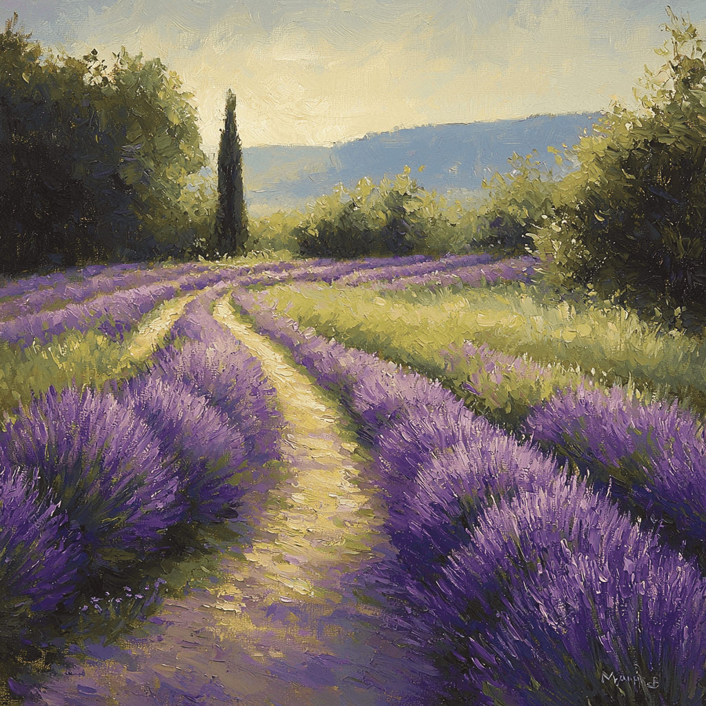 Claude Monet Inspired Impressionist Lavender Field Paint By Numbers