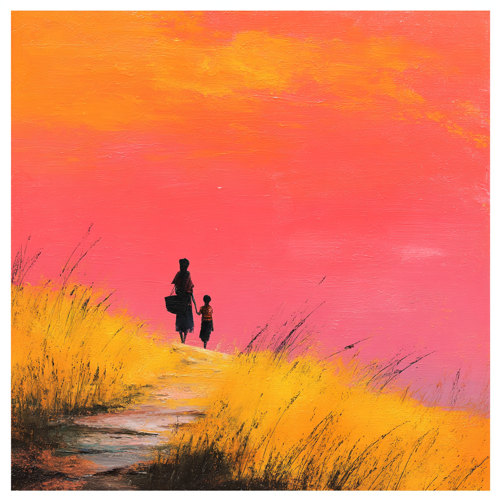 Sunrise Stroll With Mom Painting Number Kit