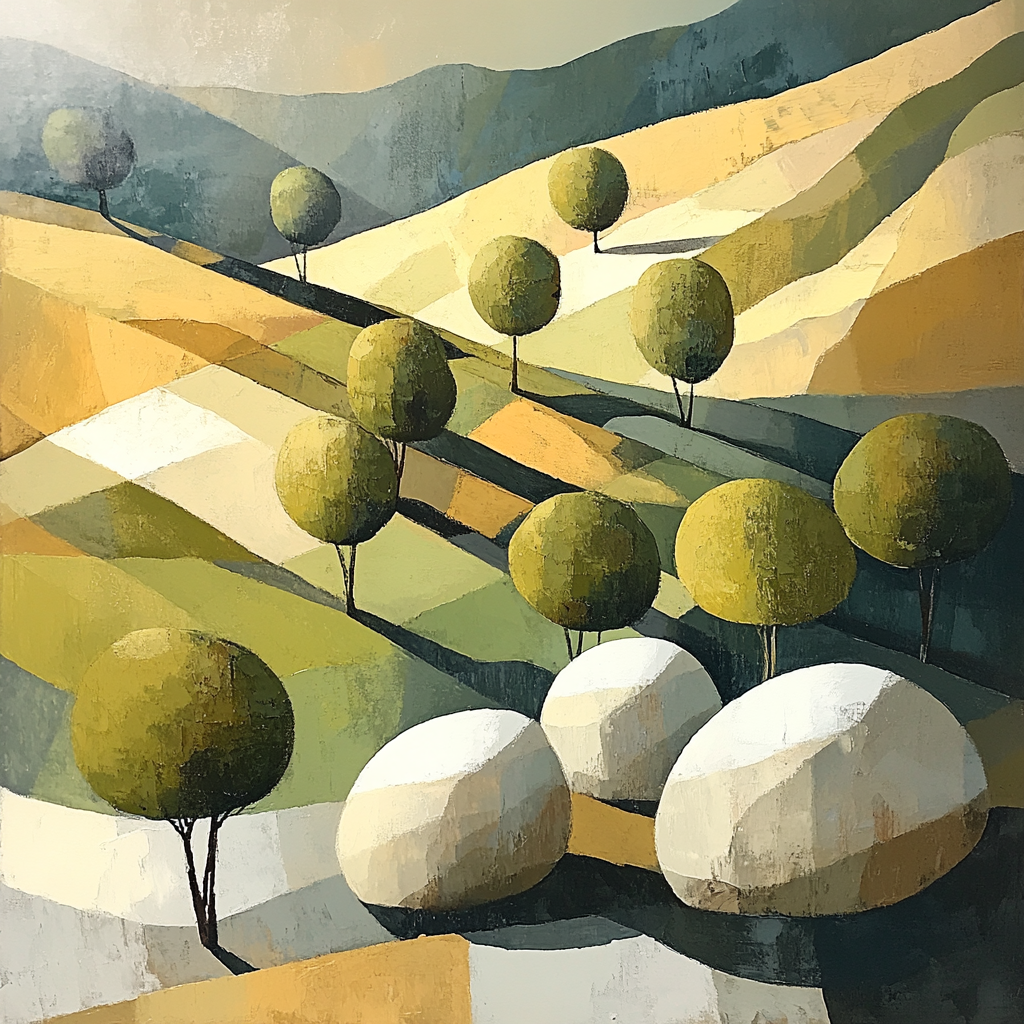 Paul Cézanne Inspired Orchard Of Stones Number painting