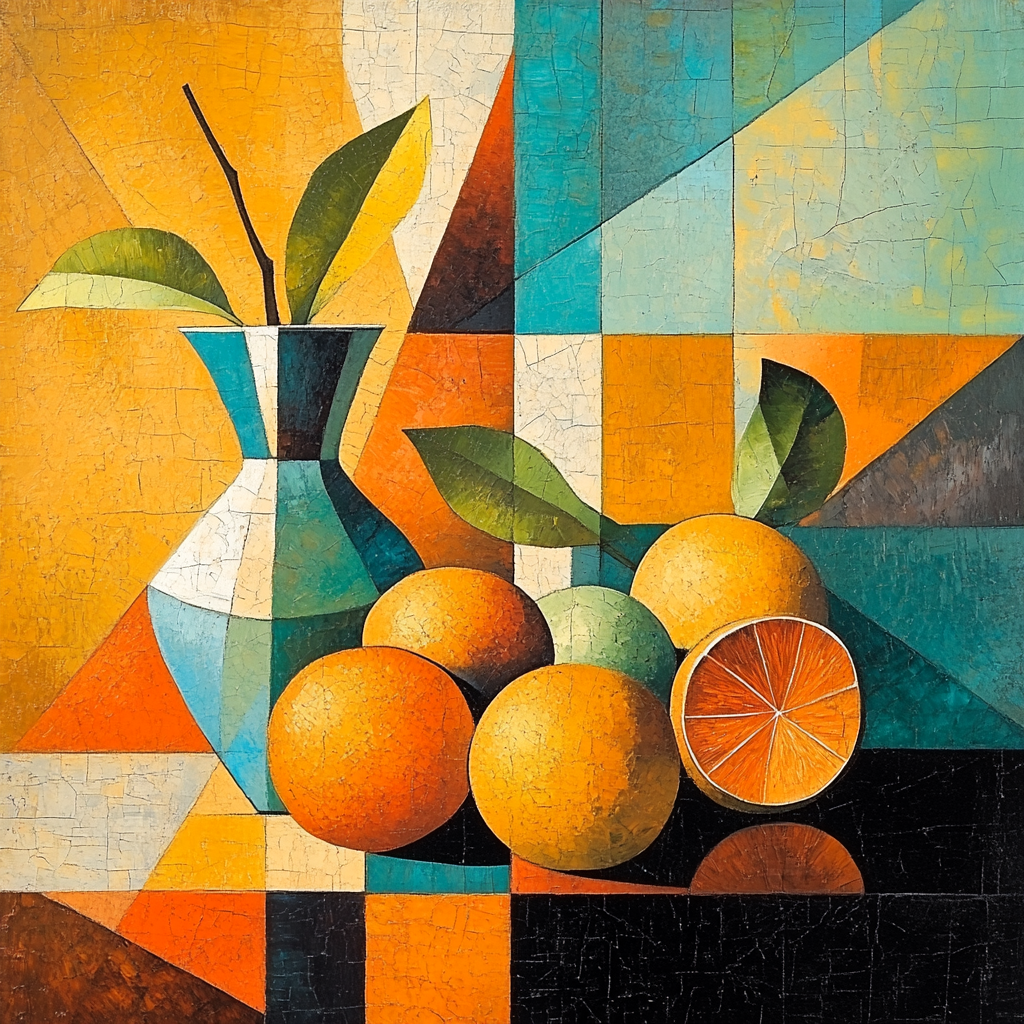 Pablo Picasso Inspired Geometric Citrus Still Life DIY paint by numbers