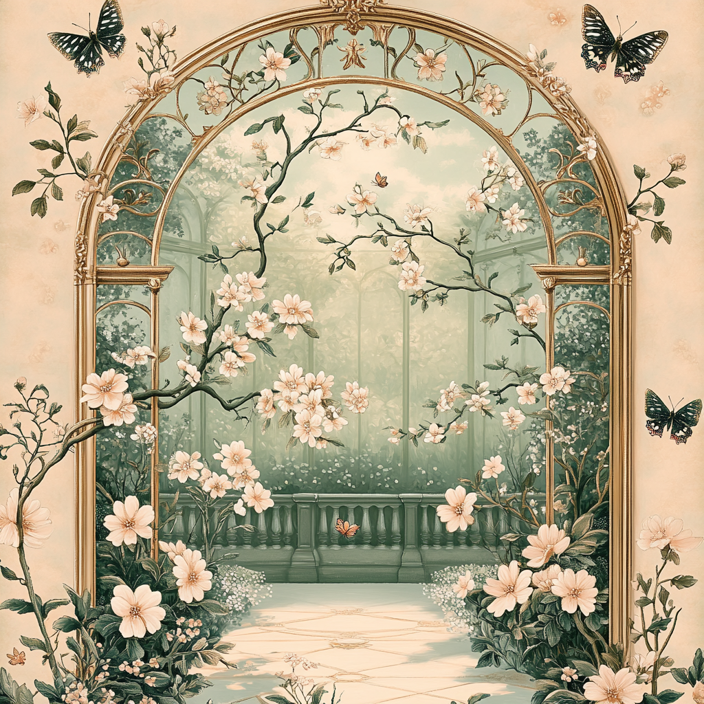 Alphonse Mucha Inspired Garden Symphony paint by number