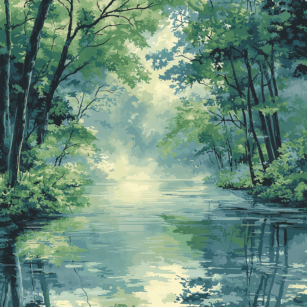 Utagawa Hiroshige Inspired Journey Through Misty Waters Painting Number Kit