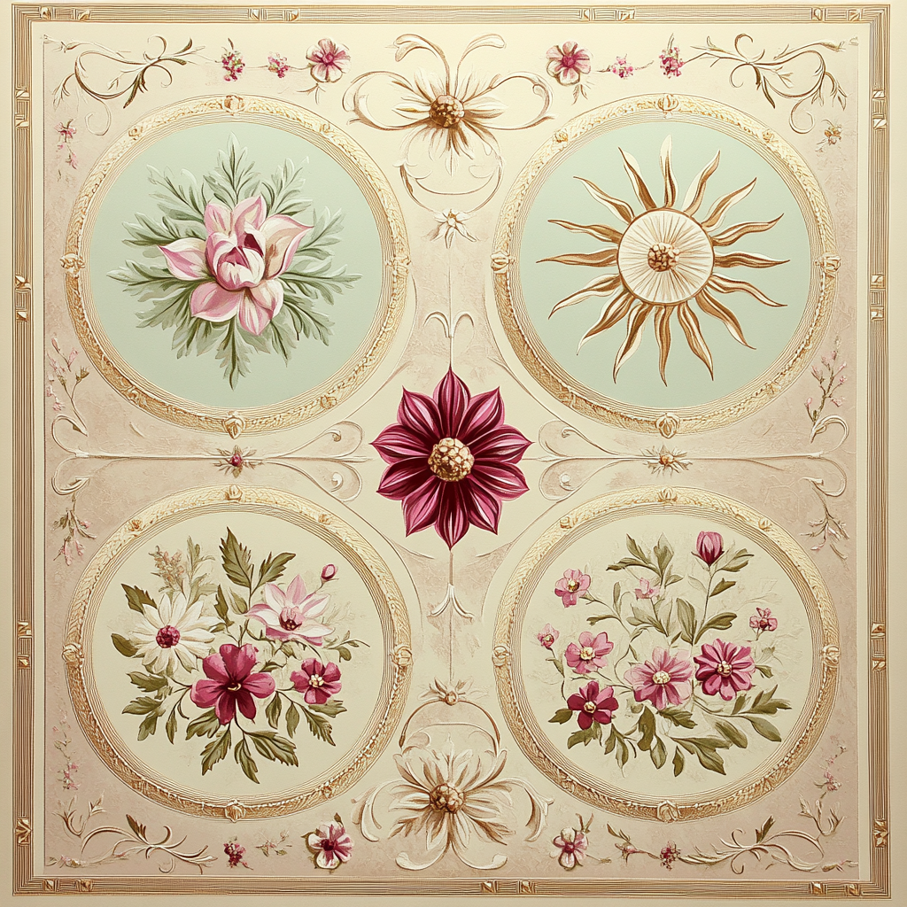 Alphonse Mucha Inspired Seasons Of Bloom paint by number