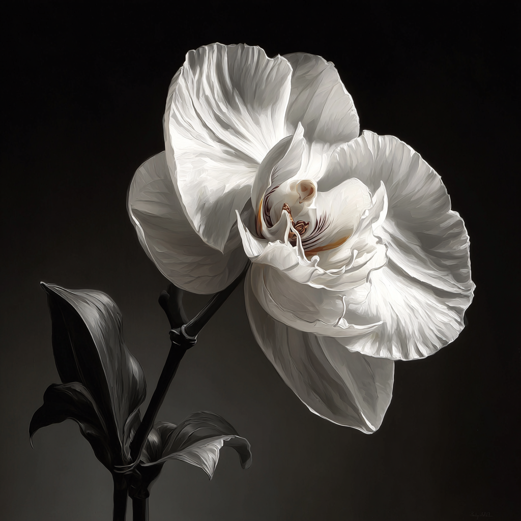 Caravaggio Inspired Rainforest Orchid Shadow paint by color