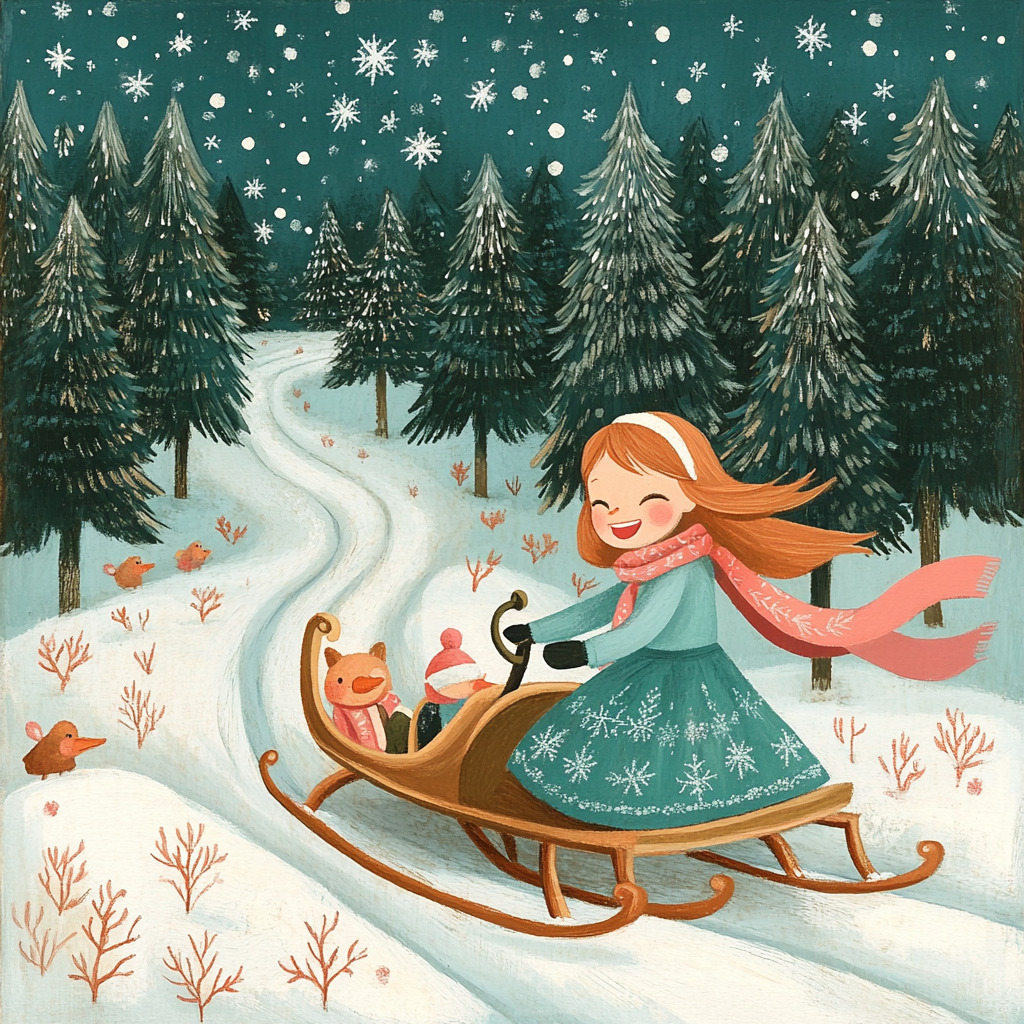 Anna Winter Sleigh Ride painting number kit