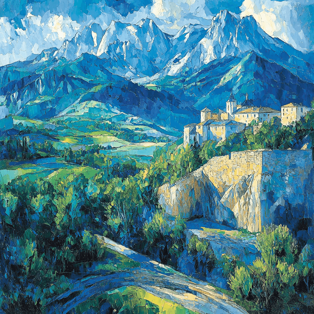 Paul Cézanne Inspired Geometric Mountain Vista DIY Paint By Numbers