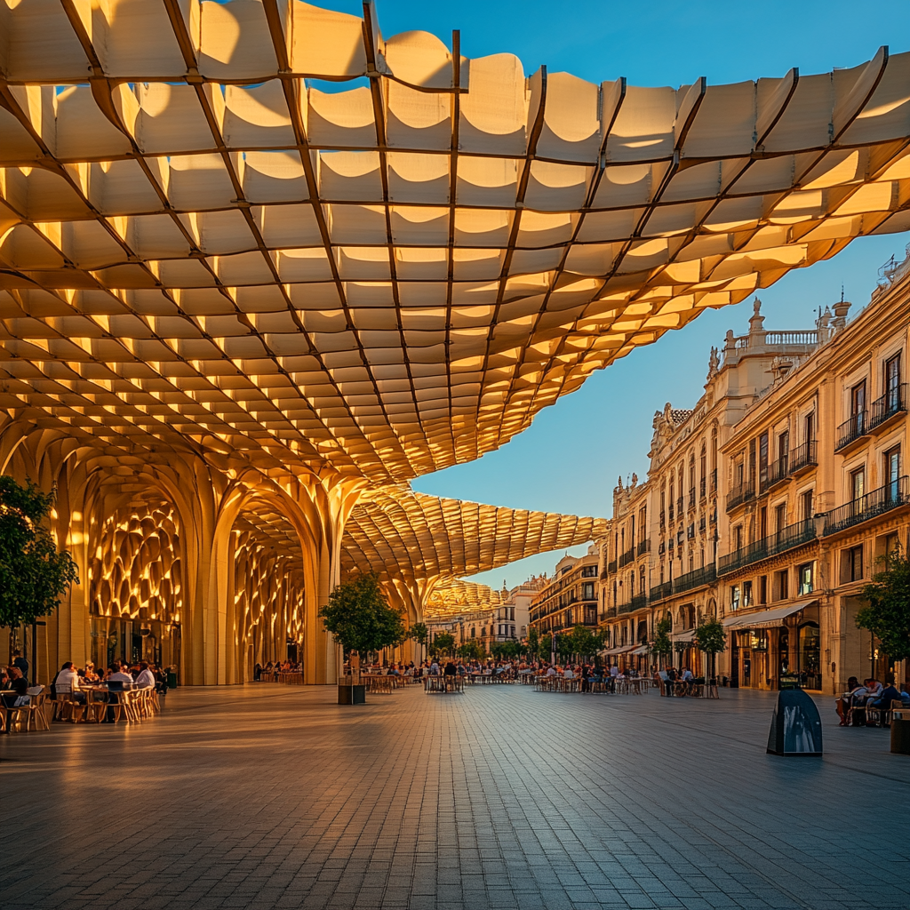 Metropol Parasol Plaza In Seville paint by number