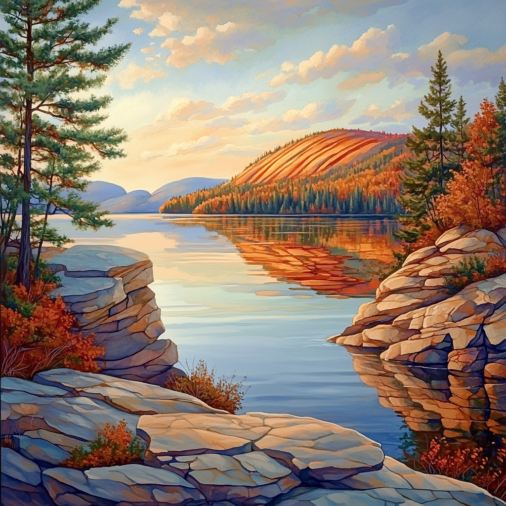 Franklin Carmichael Inspired Autumn Ridge Reflection Number painting