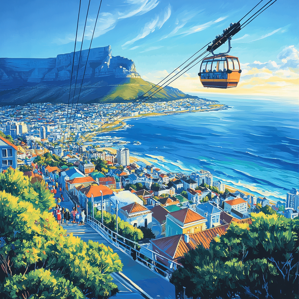 Table Mountain View Cape Town South Africa painting number kit