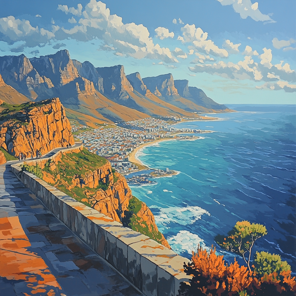 Table Mountain Cableway Viewpoint Cape Town South Africa Paint by numbers art