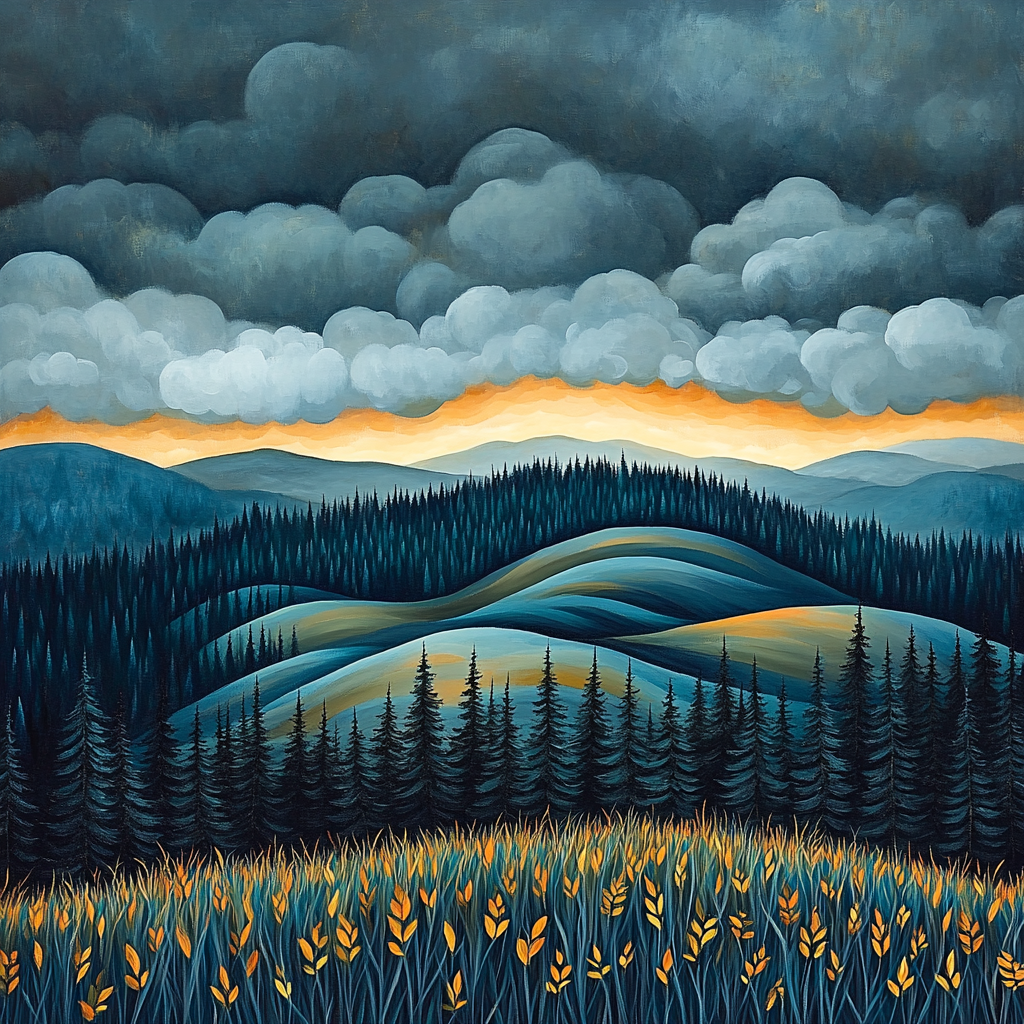 Frederick Varley Inspired Wind Swept Ridge With Storm Charged Sky Painting by numbers kit