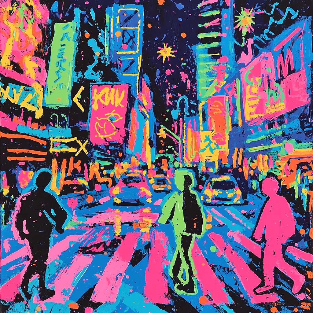 Haring Inspired Neon Urban Jungle DIY Paint By Numbers