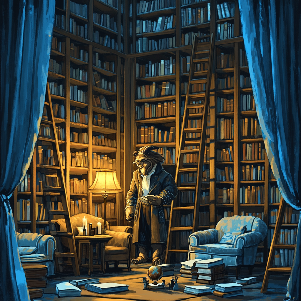 Beast Library Night painting number kit