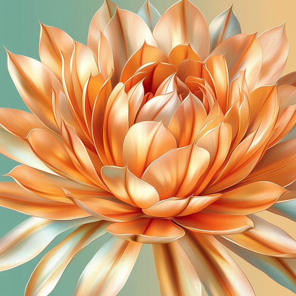 Georgia O’Keeffe Inspired Copper Desert Cactus Bloom paint by color