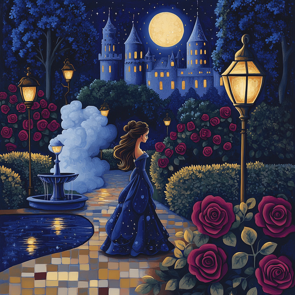 Beast Moonlight Garden Walk Number painting