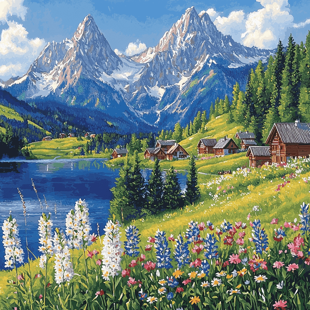 Bavarian Alps - Germany Paint By Numbers Kits
