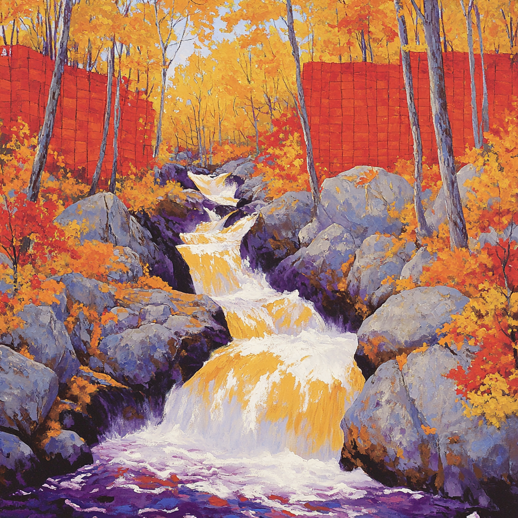 A.Y. Jackson Inspired Algoma Autumn Cascade painting number kit