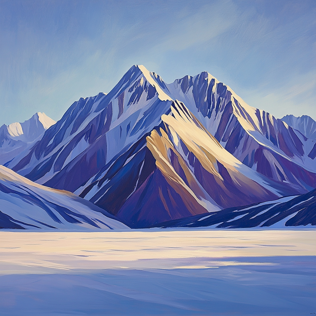 Lawren Harris Inspired Snow-Capped Monoliths paint by color