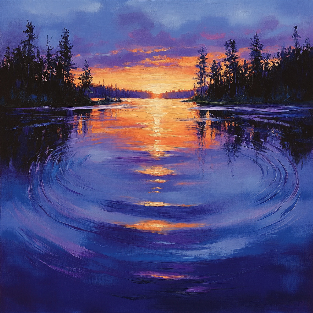 Frederick Varley Inspired Twilight Reflections On Silent Lake paint by numbers