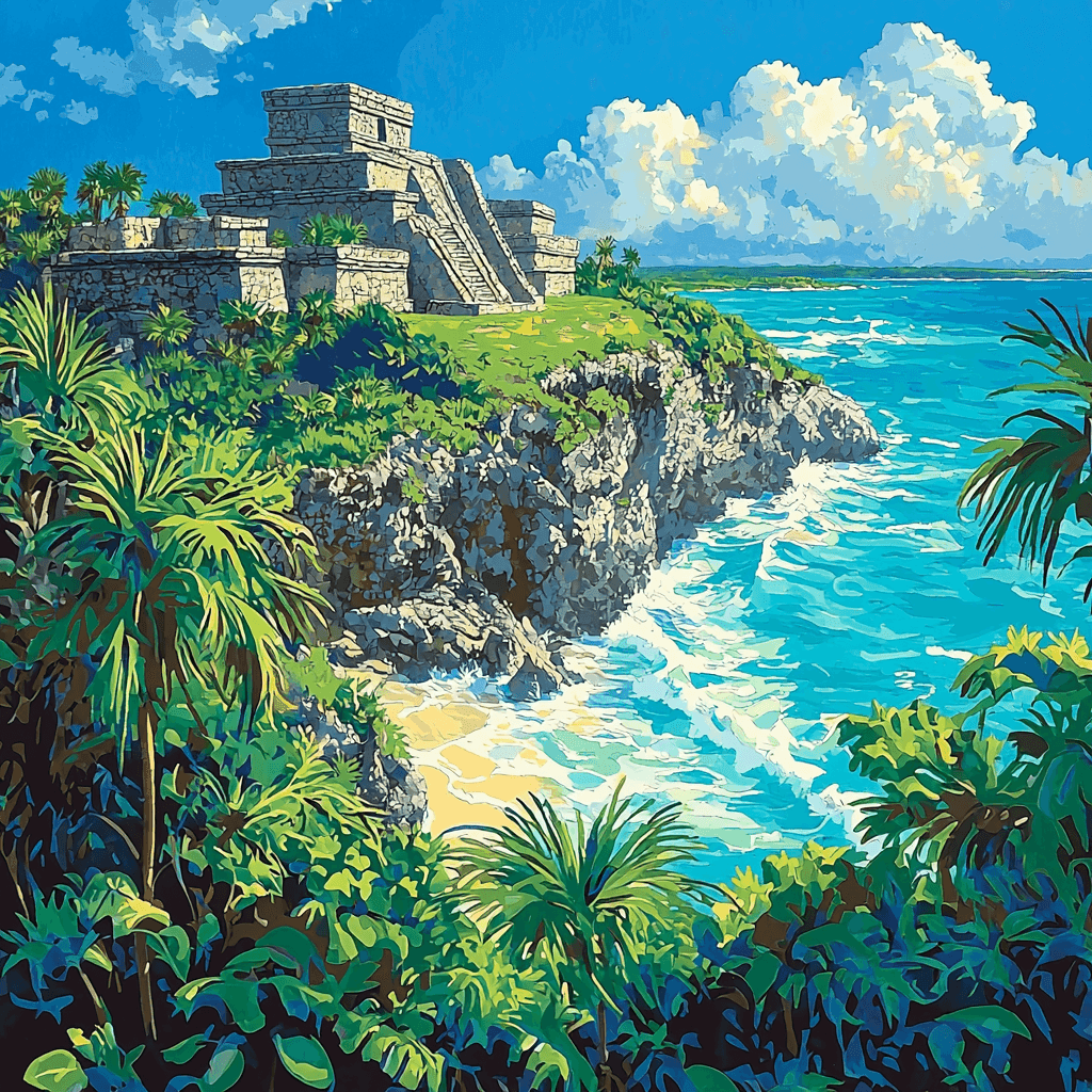 Tulum Ruins Paint By Color