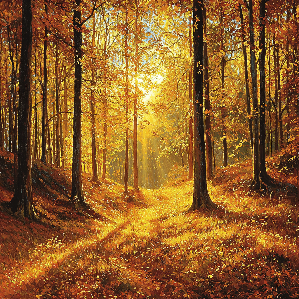 Caspar David Friedrich Inspired Mysterious Autumn Forest Number Painting