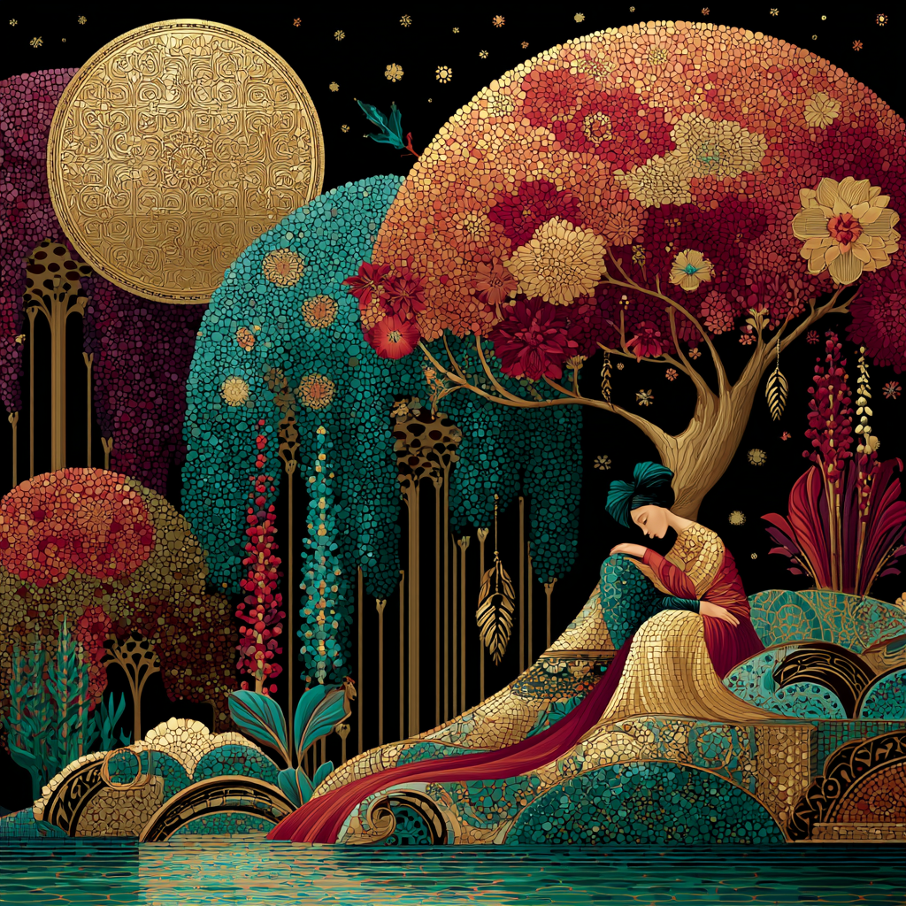 Gustav Klimt Inspired Night Garden Painting by numbers kit