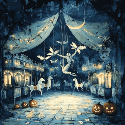 Midnight Carnival Of Paper Moths Paint by numbers art