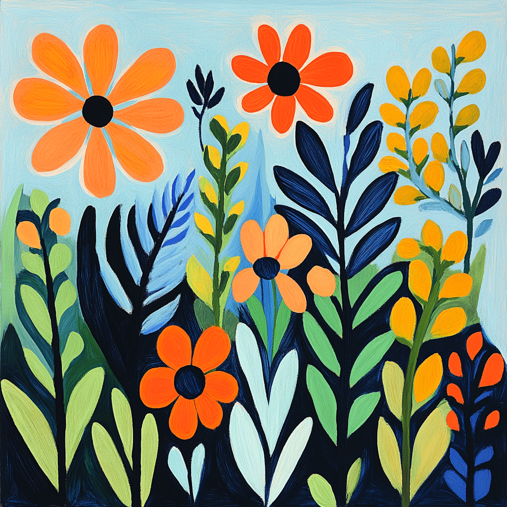 Henri Matisse Inspired Bold Flora DIY paint by numbers