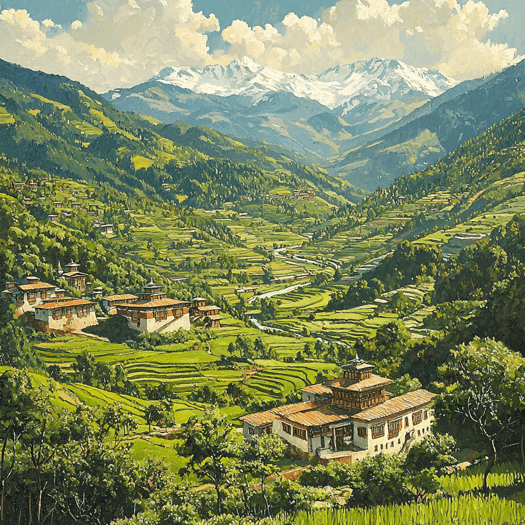Bhutan's Paro Valley Numbered Painting Kits