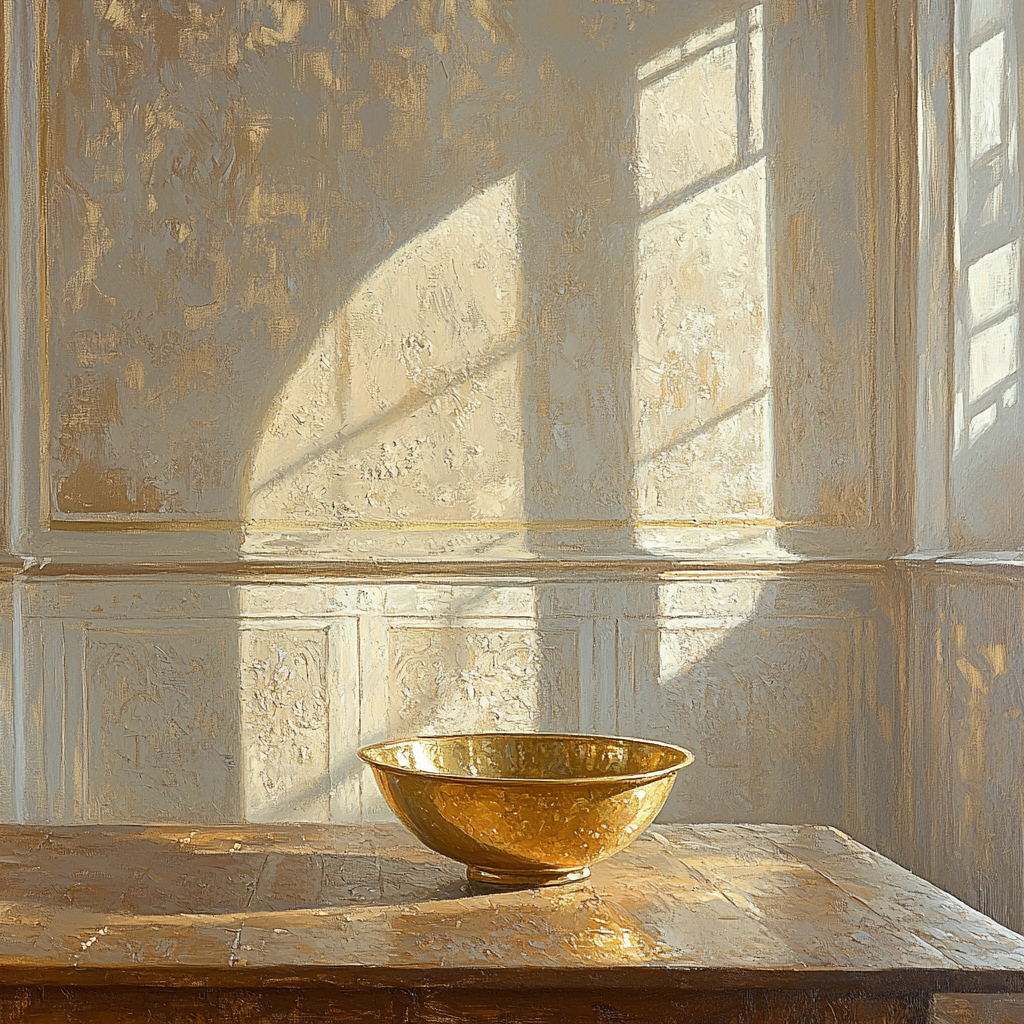 Johannes Vermeer Inspired Tranquil Still Life With Golden Bowl DIY paint by numbers