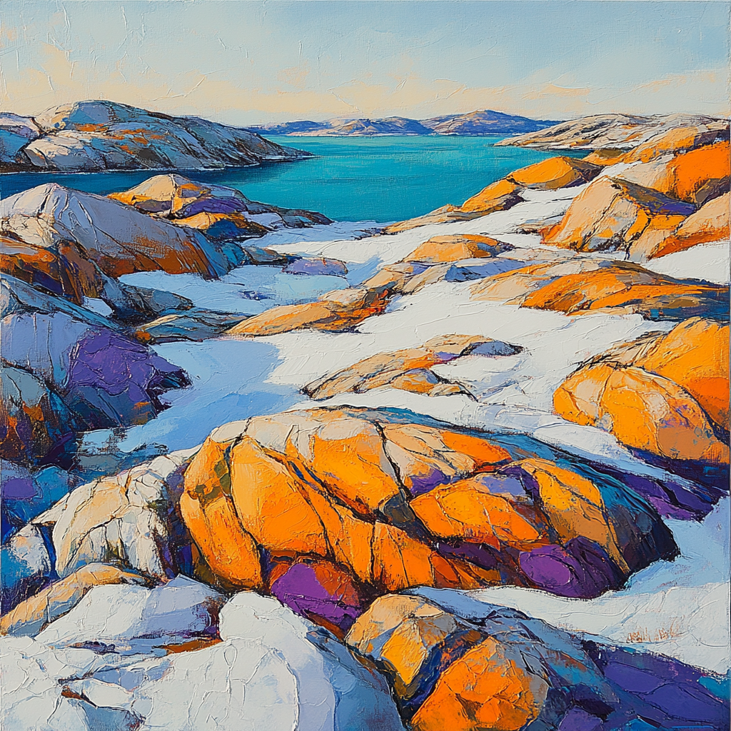 A.Y. Jackson Inspired Ancient Shield Recline DIY paint by numbers