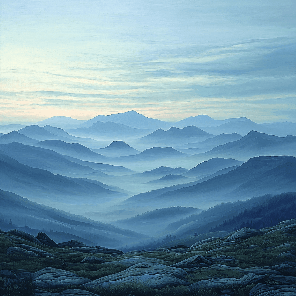 Caspar David Friedrich Inspired Misty Mountain Adventure Paint By Numbers Art