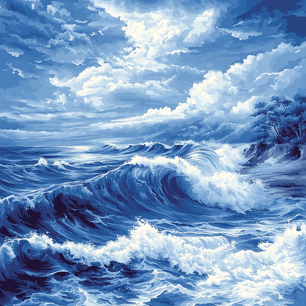 Hokusai Inspired Magical Ocean Breeze Numbered Painting Kits