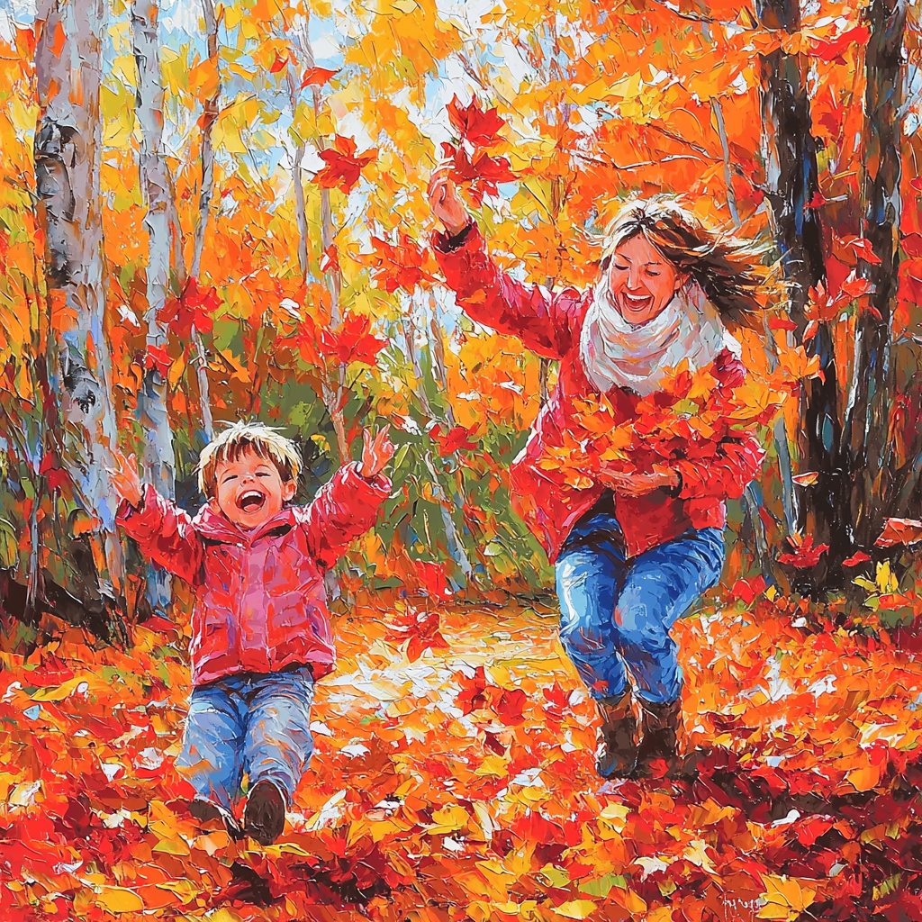 Under The Autumn Leaves Number Painting