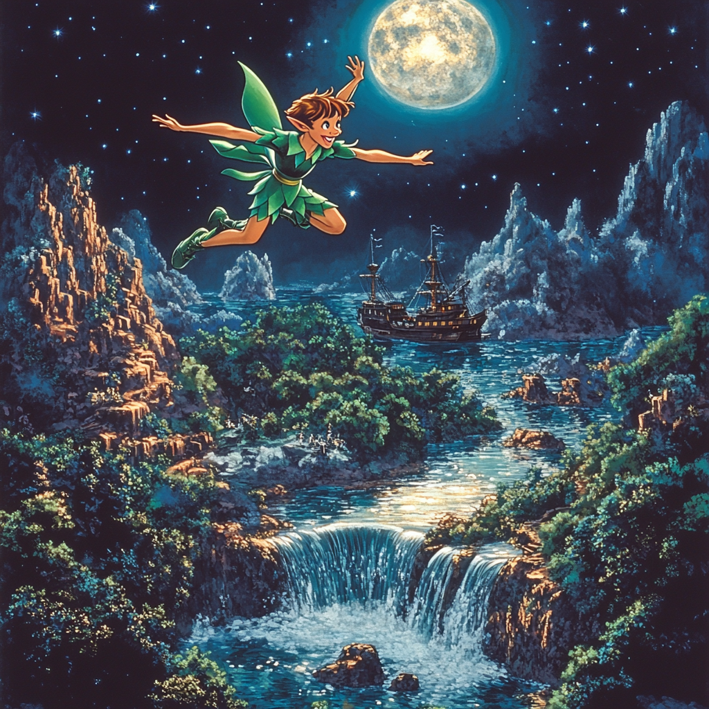 Peter Pan Neverland Flight Disney Inspired paint by numbers