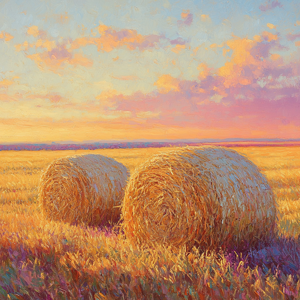 Claude Monet Inspired Autumn Haystacks At Sunset Numbered painting kits