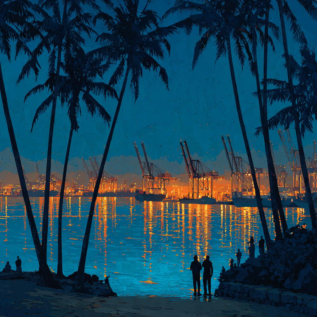 Alexandra Lookout Skyline Singapore Harbor DIY paint by numbers