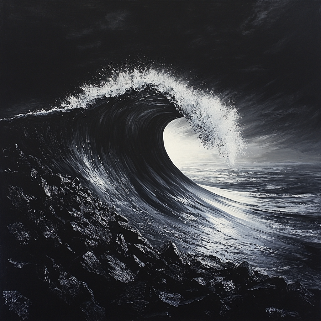 Caravaggio Inspired Obsidian Shore Breaker Numbered painting kits