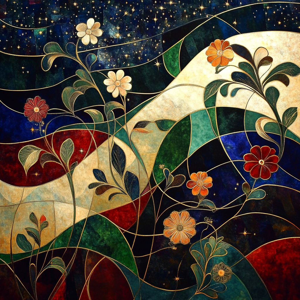 Gustav Klimt Inspired Celestial Bloom Painting by numbers kit