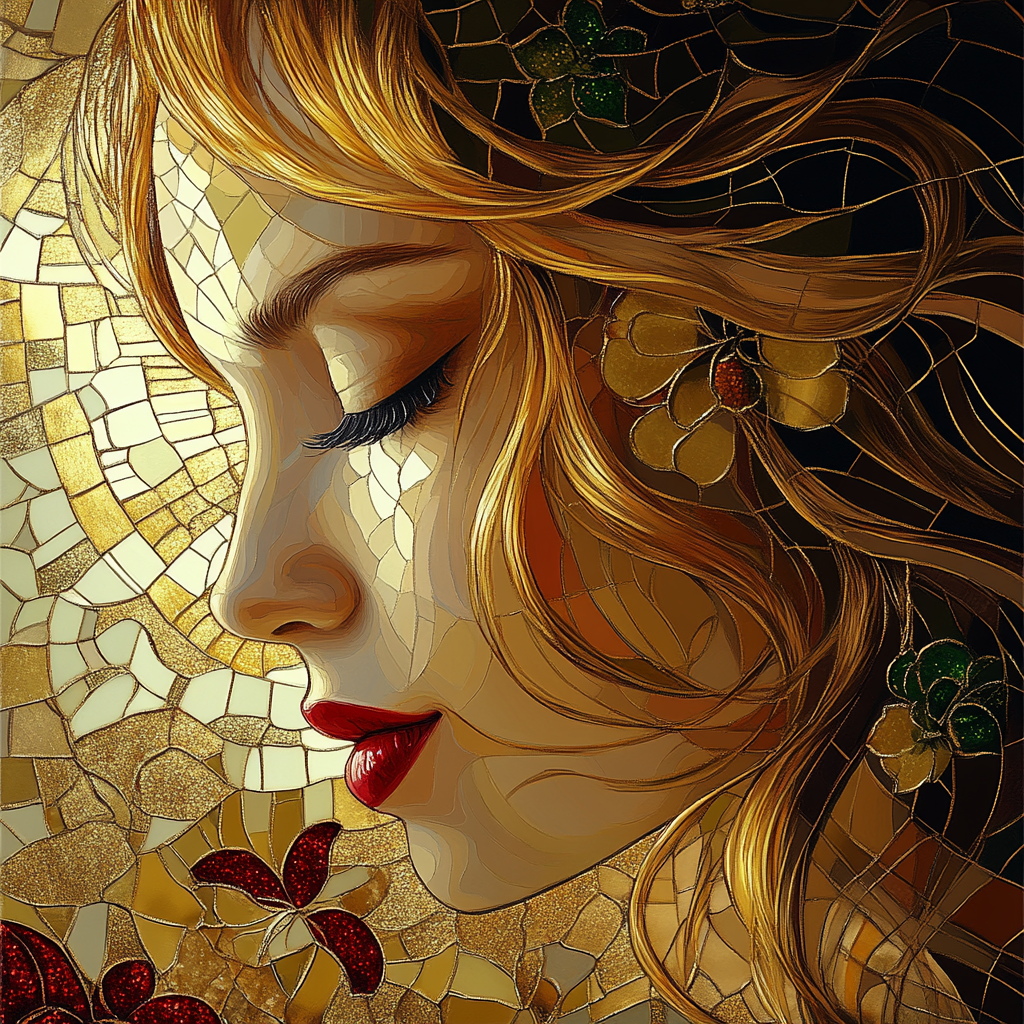 Gustav Klimt Inspired Jewelry Portrait Number painting