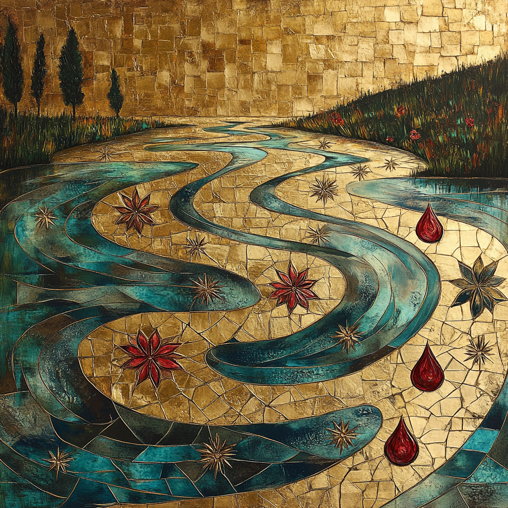 Gustav Klimt Inspired River Of Stars DIY paint by numbers