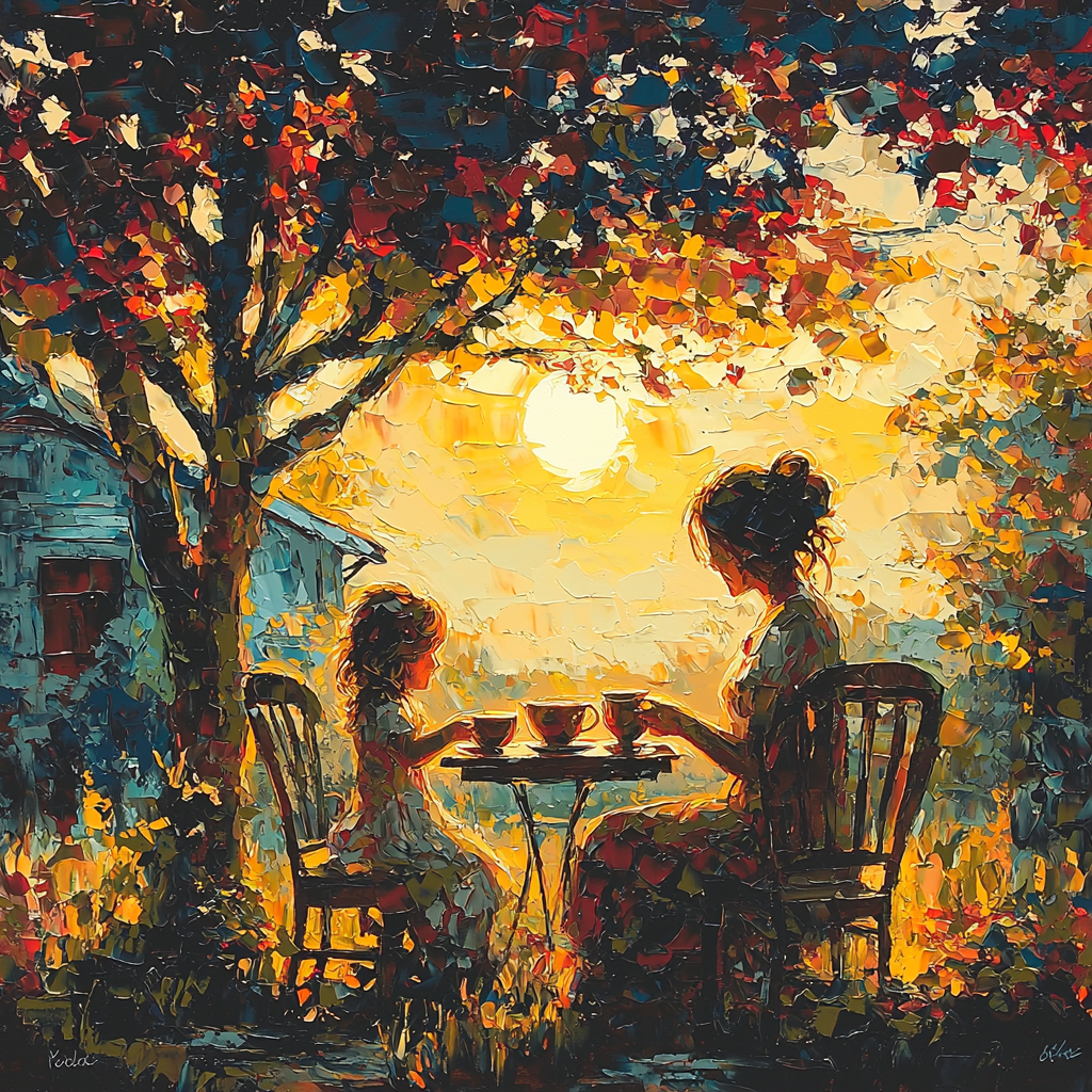 Evening Tea With Mom Number Painting