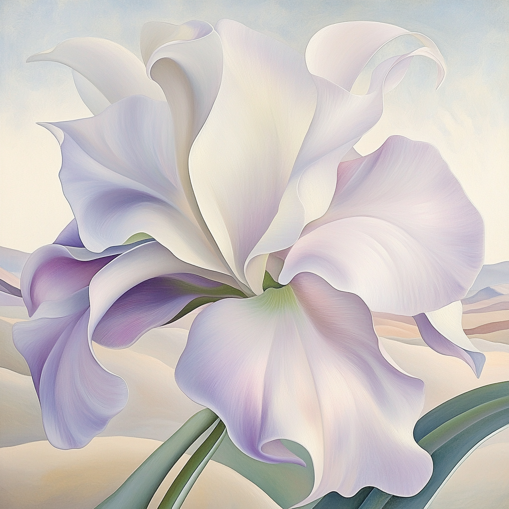 Georgia OKeeffe Inspired Desert Orchid Bloom paint by numbers