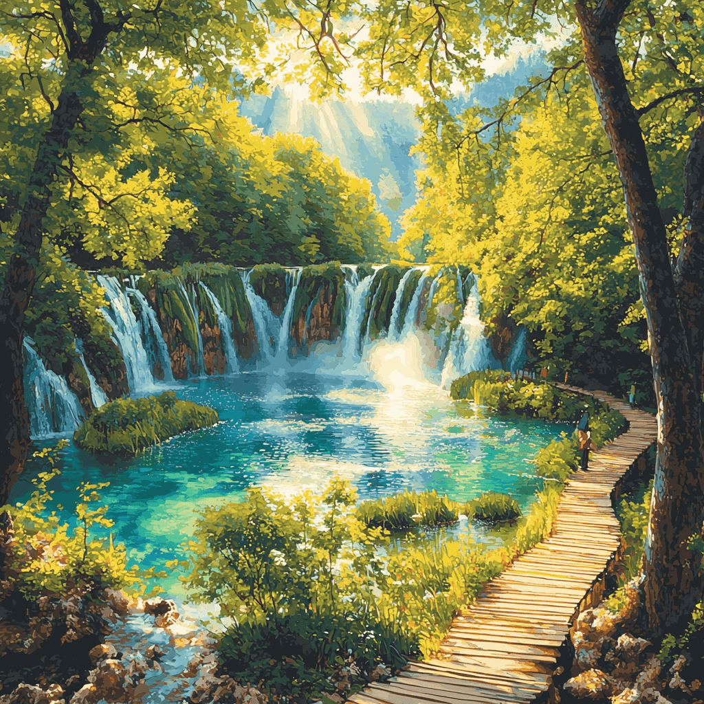 The Plitvice Lakes National Park Numbered Painting Kits