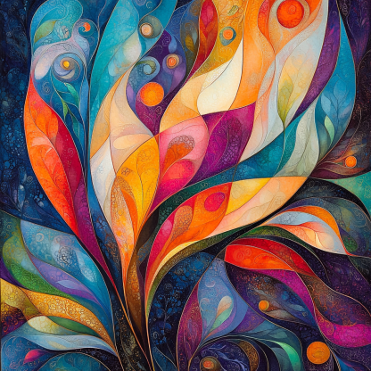 Paul Klee Inspired Whimsical Abstractions Number Painting