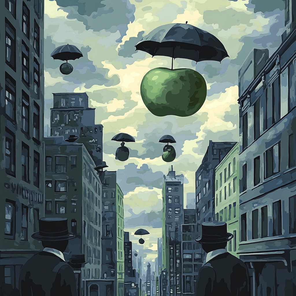 René Magritte Inspired Surreal Streetscape Numbered painting kits