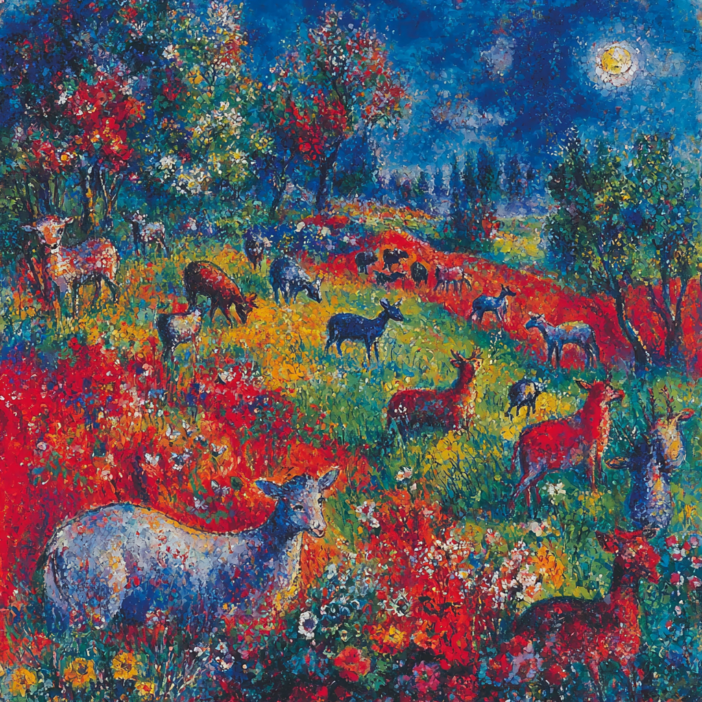 Marc Chagall Inspired Mystic Animals In Harmony Paint By Color