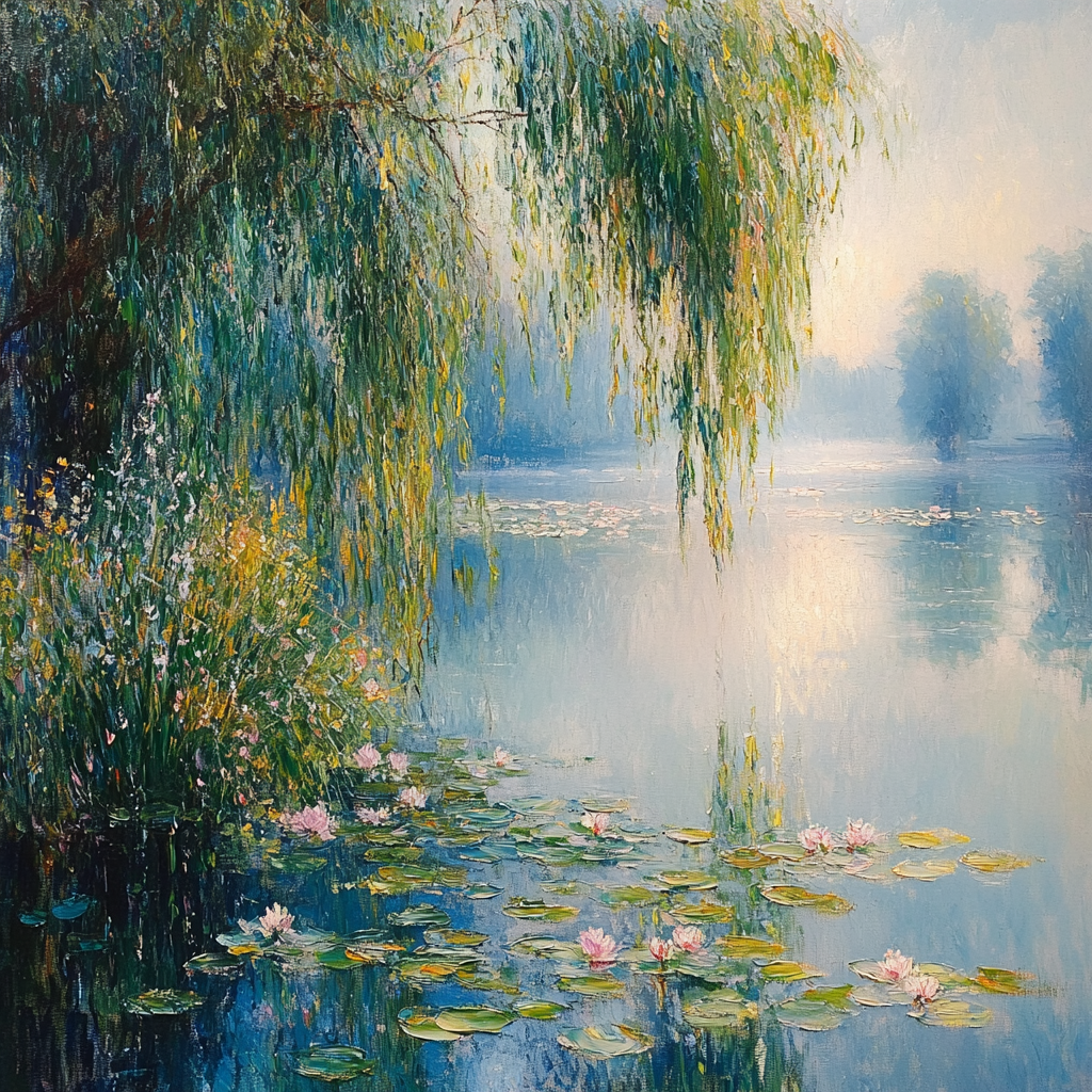 Claude Monet Inspired Misty Lakeside Morning Paint by numbers kits