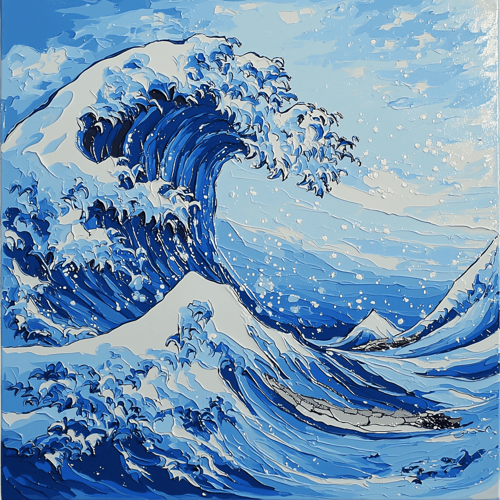Katsushika Hokusai Inspired Hokusai's Majestic Waves Paint By Number