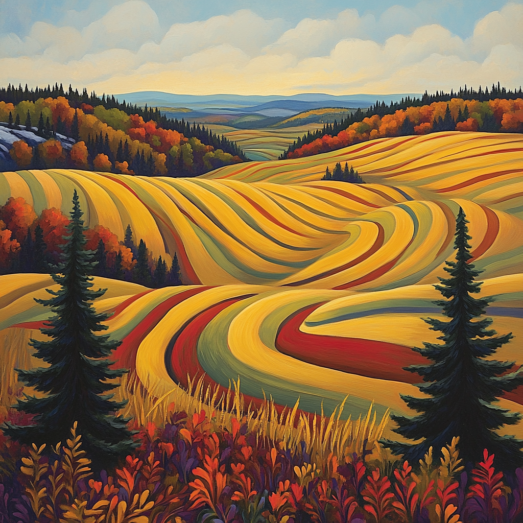 A.Y. Jackson Inspired Quebec Farmland Rhythm paint by color